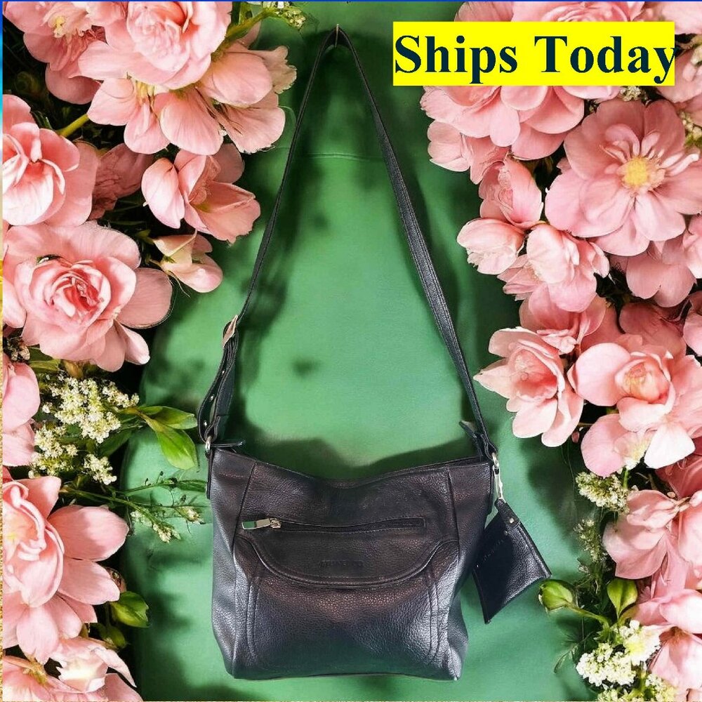 Stone & Company Black Leather Purse Shoulder Bag 12096